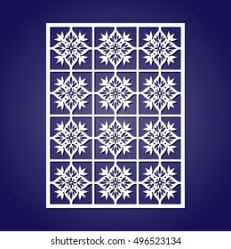 Laser cut vector template. Abstract cutting pattern seamless. Oriental decoration tiles ornament for paper or fretwork.