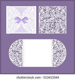 Laser Cut Vector Wedding Invitation Greeting Stock Vector (Royalty Free ...