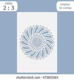 Laser cut wedding card template, paper openwork greeting card, template for cutting, wedding congratulation,  lace invitation, lasercut metal panel, wood carving, vector illustration