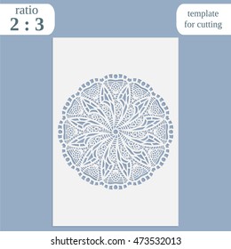 Laser cut wedding card template, paper openwork greeting card, template for cutting, wedding congratulation,  lace invitation, lasercut metal panel, wood carving, vector illustration