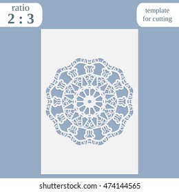 Laser cut wedding card template, paper openwork greeting card, template for cutting, wedding congratulation, lace invitation, lasercut metal panel, wood carving, laser cut plastic, vector illustration