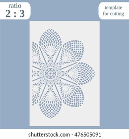 Laser cut wedding card template, paper openwork greeting card, template for cutting, wedding congratulation,  lace invitation, lasercut metal panel, wood carving, vector illustration