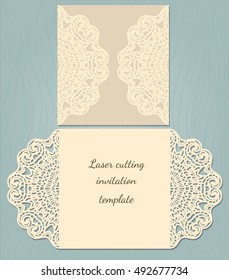 Laser cut wedding invitation card template. 