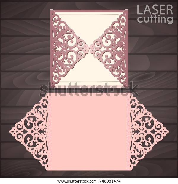 Download Laser Cut Wedding Invitation Card Template Stock Vector Royalty Free 748081474 PSD Mockup Templates