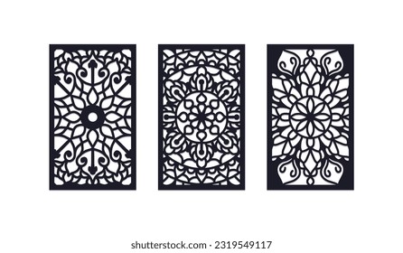 Laser Cut wedding invitation mandala panel template,