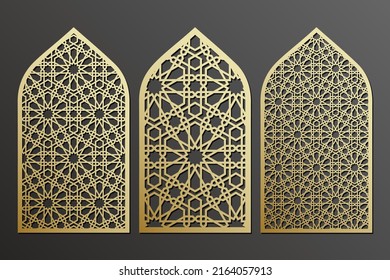 Laser cut window grill template, traditional arabic pattern.