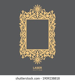 Laser Cut Wooden Frame, Vector