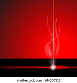 Laser cutter, smoke, vector illustration