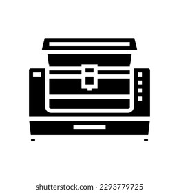 laser cutter tool work glyph icon vector. laser cutter tool work sign. isolated symbol illustration