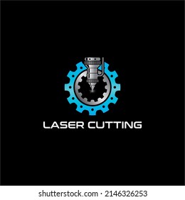 laser cutter vector illustration logo. elegant, modern and futuristic
