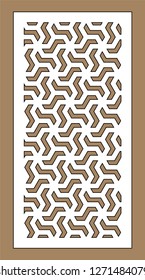 Laser cutting. Arabesque vector panel. Template for interior partition in arabic style. Ratio 1:2