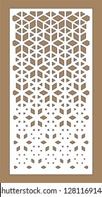 Laser cutting. Arabesque vector panel. Art gradient sheet. Template for interior partition in arabic style. Ratio 1:2