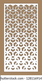 Laser cutting. Arabesque vector panel. Art gradient sheet. Template for interior partition in arabic style. Ratio 1:2