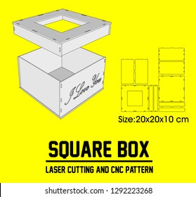 Laser cutting box. without using glue. for wood 3 mm