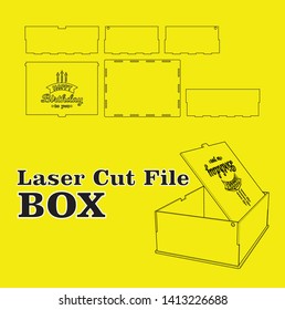 Laser cutting box. without using glue. for wood 3 mm. svg