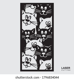 laser cutting, a lot of cats, frame background for cutting metal and wood.