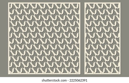 Laser cutting of a decorative panel. Abstract geometric pattern of metamorphosed form. Template for cutting plywood, wood, paper, cardboard and metal.
