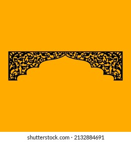 Laser cutting design for temple, Mandir Jali, Partition arch for temple decoration vectir