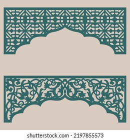 Laser cutting design for temple, Mandir Jali, Partition arch for temple decoration.