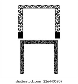 Laser cutting design for temple, Mandir Jali, Partition arch for temple decoration vectir
