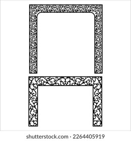 Laser cutting design for temple, Mandir Jali, Partition arch for temple decoration vectir