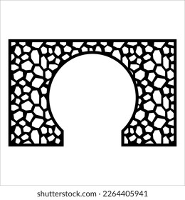 Laser cutting design for temple, Mandir Jali, Partition arch for temple decoration vectir