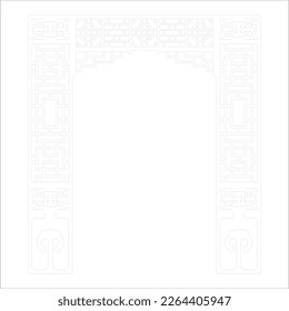 Laser cutting design for temple, Mandir Jali, Partition arch for temple decoration vectir