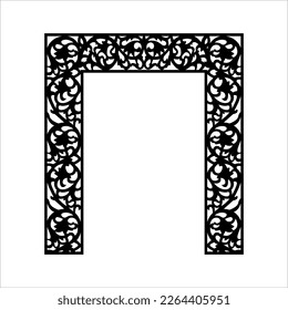 Laser cutting design for temple, Mandir Jali, Partition arch for temple decoration vectir