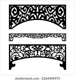 Laser cutting design for temple, Mandir Jali, Partition arch for temple decoration vectir