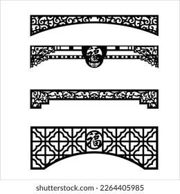 Diseño de corte por láser para templo, Mandir Jali, arco de partición para vectir decoración de templo