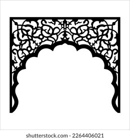 Laser cutting design for temple, Mandir Jali, Partition arch for temple decoration vectir