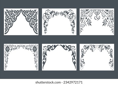 Diseño de corte por láser para el templo, Mandir Jali, arco de partición para la decoración del templo.