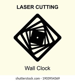 Laser cutting file of modern and artistic wall clock for wall and home decor. Vector wall clock mockup for mdf, acrylic and metal.