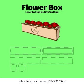 Laser Cutting Flower Box. Without Using Glue. For Wood 3 Mm