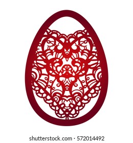 Laser cutting flower pattern for decorative easter egg. Lace vector template ready for printing, postcards, packets, wedding invitation, engraving, paper, wood, metal.