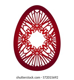 Laser cutting flower pattern for decorative easter egg. Lace vector template ready for printing, postcards, packets, wedding invitation, engraving, paper, wood, metal.
