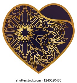 Laser Cutting Heart Template For Interior Design, Layouts Wedding Cards, Invitations. Plotter Cutting Or Printing