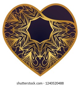 Laser Cutting Heart Template For Interior Design, Layouts Wedding Cards, Invitations. Plotter Cutting Or Printing