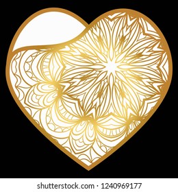 Laser Cutting Heart Template For Interior Design, Layouts Wedding Cards, Invitations. Plotter Cutting Or Printing