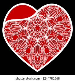 Laser Cutting Heart Template For Interior Design, Layouts Wedding Cards, Invitations. Plotter Cutting Or Printing