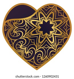 Laser Cutting Heart Template For Interior Design, Layouts Wedding Cards, Invitations. Plotter Cutting Or Printing