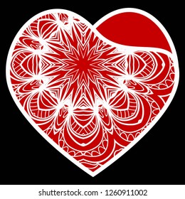 Laser Cutting Heart Template For Interior Design, Layouts Wedding Cards, Invitations. Plotter Cutting Or Printing