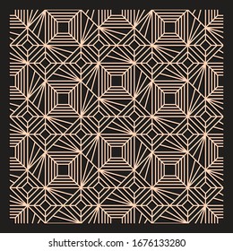 Laser cutting interior panel. Art Deco vector design. Plywood lasercut square tiles. Square patterns for printing, engraving, paper cut. Stencil lattice ornament. Decal. Fence.