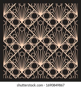 Laser cutting interior panel. Art Deco vector design. Plywood lasercut square tiles. Square seamless pattern for printing, engraving, paper cut. Stencil lattice ornament. Decal. Fence.