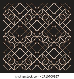 Laser cutting interior panel. Art Deco vector design. Plywood lasercut square tiles. Square seamless patterns for printing, engraving, paper cut. Stencil lattice ornament. Decal. Fence.