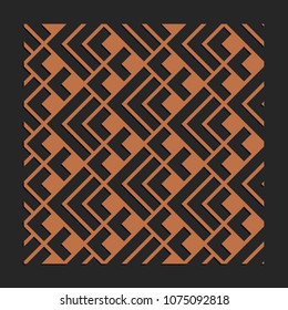 Laser cutting interior panel. Woodcut vector trellis design. Plywood lasercut square tiles. Square seamless patterns for printing, engraving, paper cut. Stencil lattice ornament.