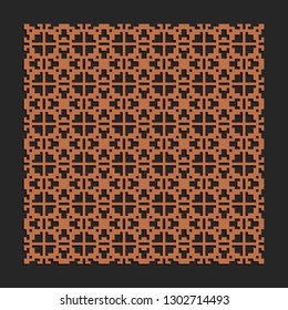 Laser cutting interior panel. Woodcut vector trellis design. Plywood lasercut square tile. Square seamless pattern for printing, engraving, paper cut. Stencil lattice ornament. Decal pattern.