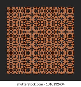 Laser cutting interior panel. Woodcut vector trellis design. Plywood lasercut square tile. Square seamless pattern for printing, engraving, paper cut. Stencil lattice ornament. Decal pattern.