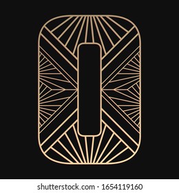 Laser Cutting Letter O. Art Deco Vector Design. Plywood Lasercut Gift. Pattern For Printing, Engraving, Paper Cut. Luxury Royal Design.