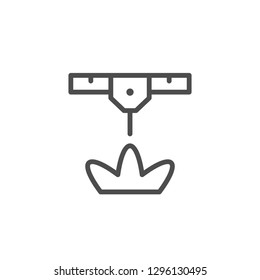 Laser cutting line icon